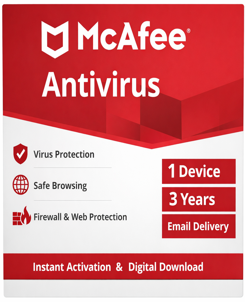 McAfee Antivirus – 1 Device | 3 Years | Email Delivery