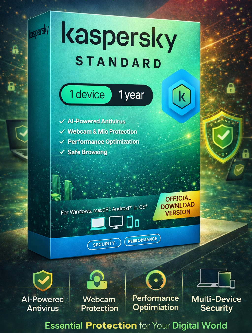 Kaspersky | Standard Security | 1 Device | 1 Year | Email Delivery in 1 Hour