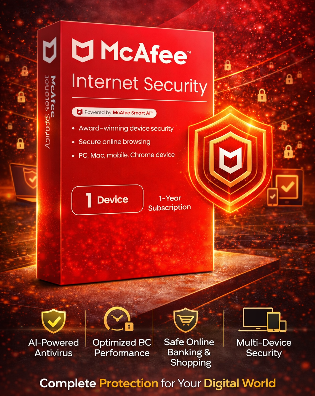 McAfee Internet Security – 1 Device | 1 Year | Email Delivery