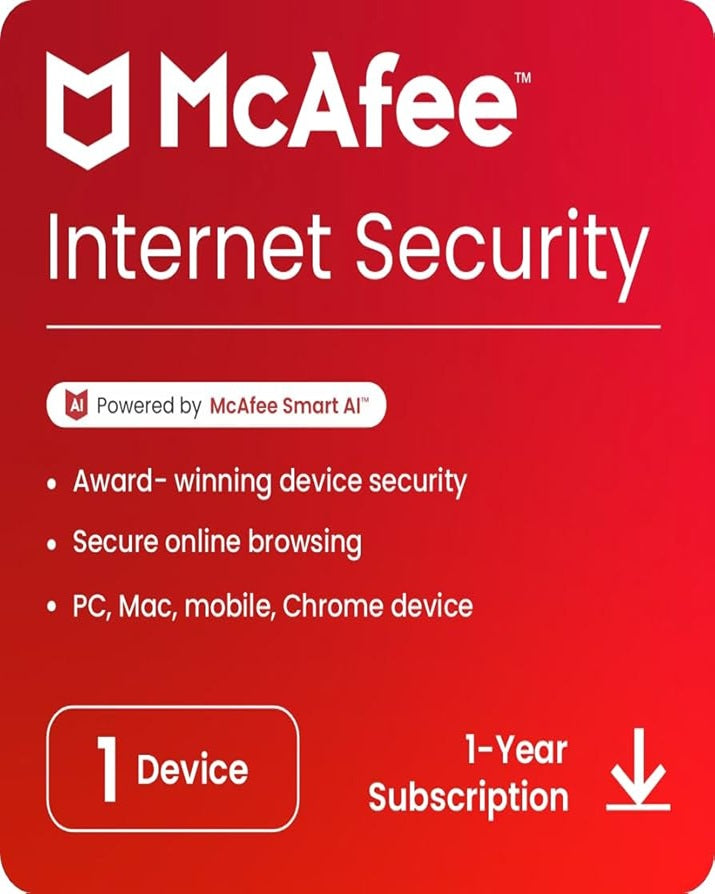 McAfee Internet Security – 1 Device | 1 Year | Email Delivery