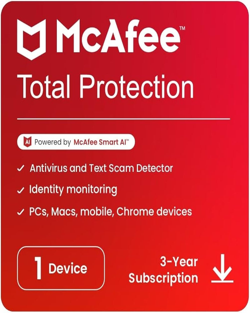 McAfee Total Protection – 1 Device | 3 Years | Email Delivery