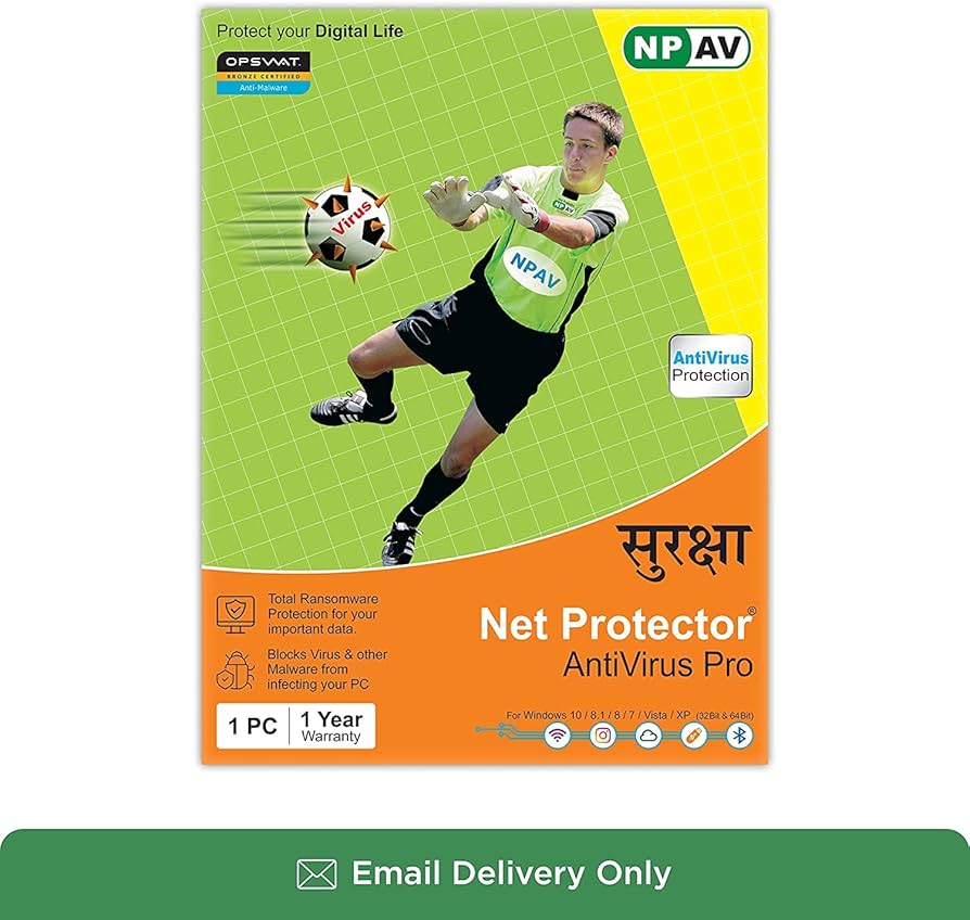 Net Protector Antivirus Pro – 1 PC | 1 Year | Email Delivery (No CD)