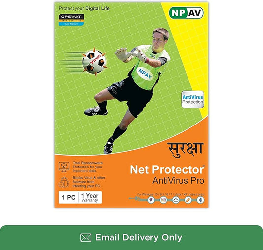 Net Protector Antivirus Pro – 1 PC | 1 Year | Email Delivery (No CD)