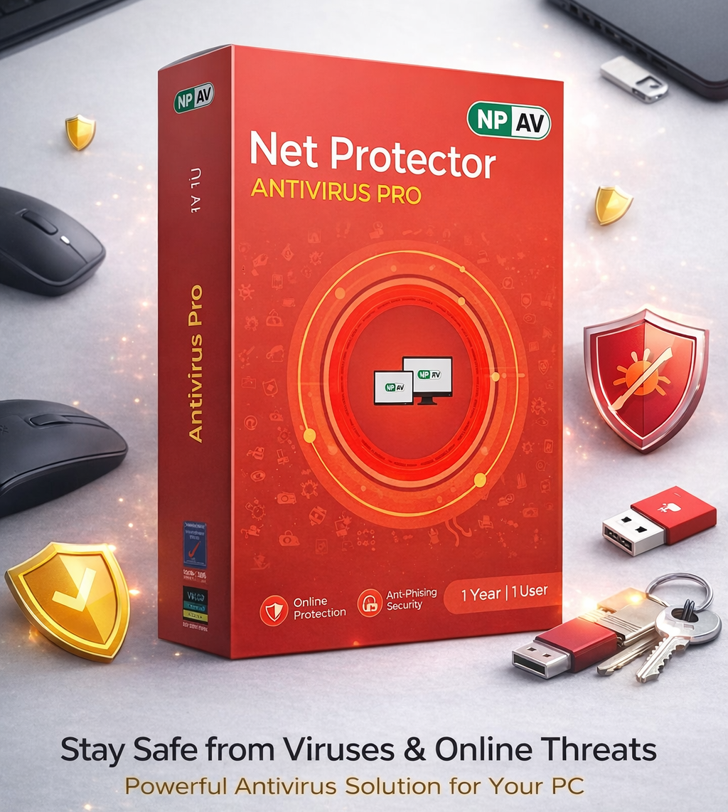 Net Protector Antivirus Pro – 1 PC | 1 Year | Email Delivery (No CD)