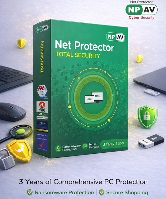 Net Protector Antivirus for PC – Total Security | 1 PC | 3 Years | Email Delivery (No CD)