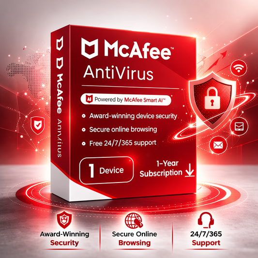 McAfee Antivirus – 1 Device | 1 Year | Email Delivery