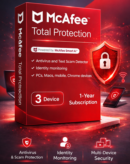 McAfee Total Protection – 3 Devices | 1 Year | Email Delivery