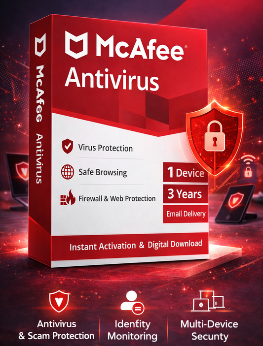 McAfee Antivirus – 1 Device | 3 Years | Email Delivery