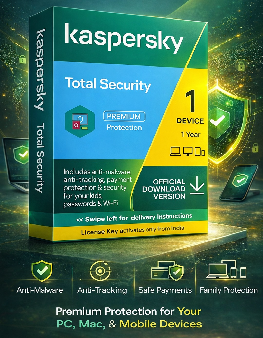 Kaspersky Total Security – 1 PC | 1 Year | Email Delivery