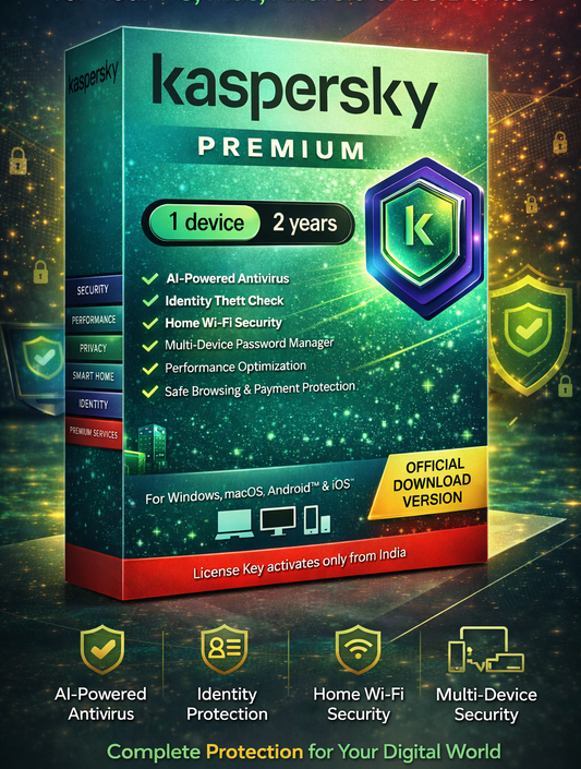Kaspersky | Premium - Total Security (Ultimate Security) | 1 Device | 2 Years | Email Delivery in 1 Hour
