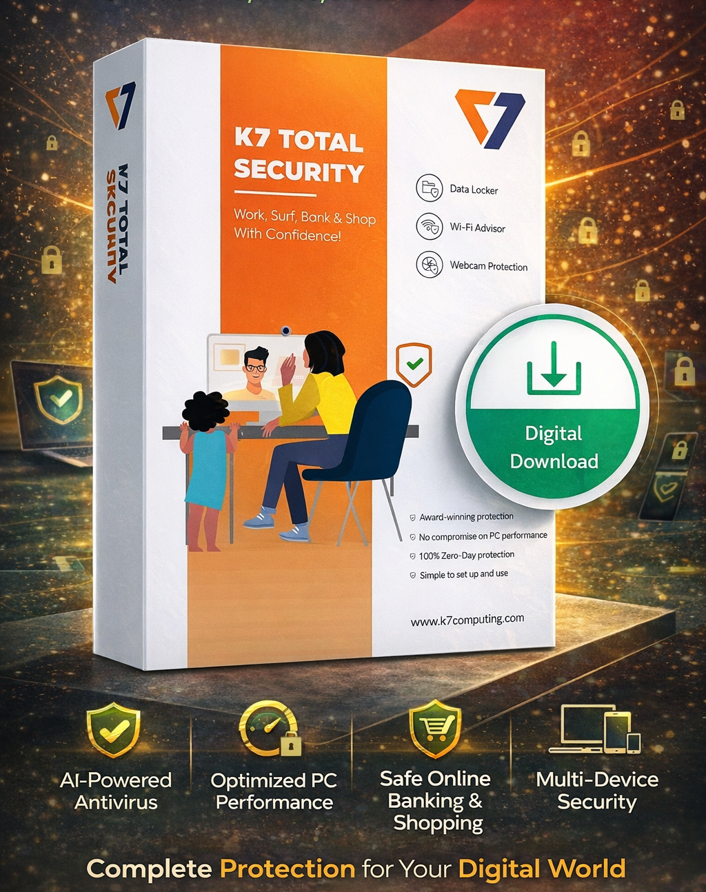 K7 Total Security - 10 Devices, 3 Years (Email Delivery in 2 Hours - No CD)
