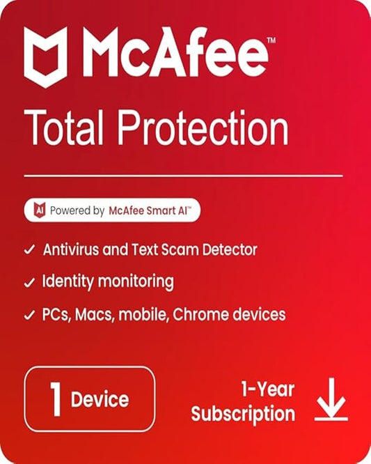 McAfee Total Security – 1 Device | 1 Year | Email Delivery
